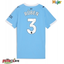 Camiseta Manchester City Ruben Dias #3 Primera Equipación para mujer 2025-26 manga corta
